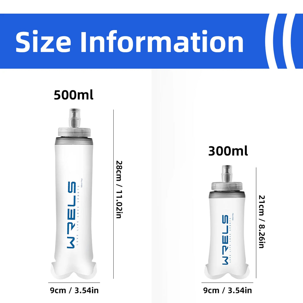 Faltbare Softflasche mit Weithalsmundstück – 300ml / 500ml für Running, Radfahren & Wandern
