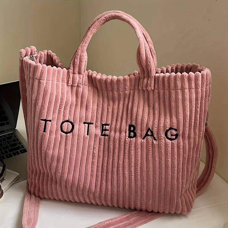 Damen Canvas Tote Bag – Retro-Style, Großes Fassungsvermögen