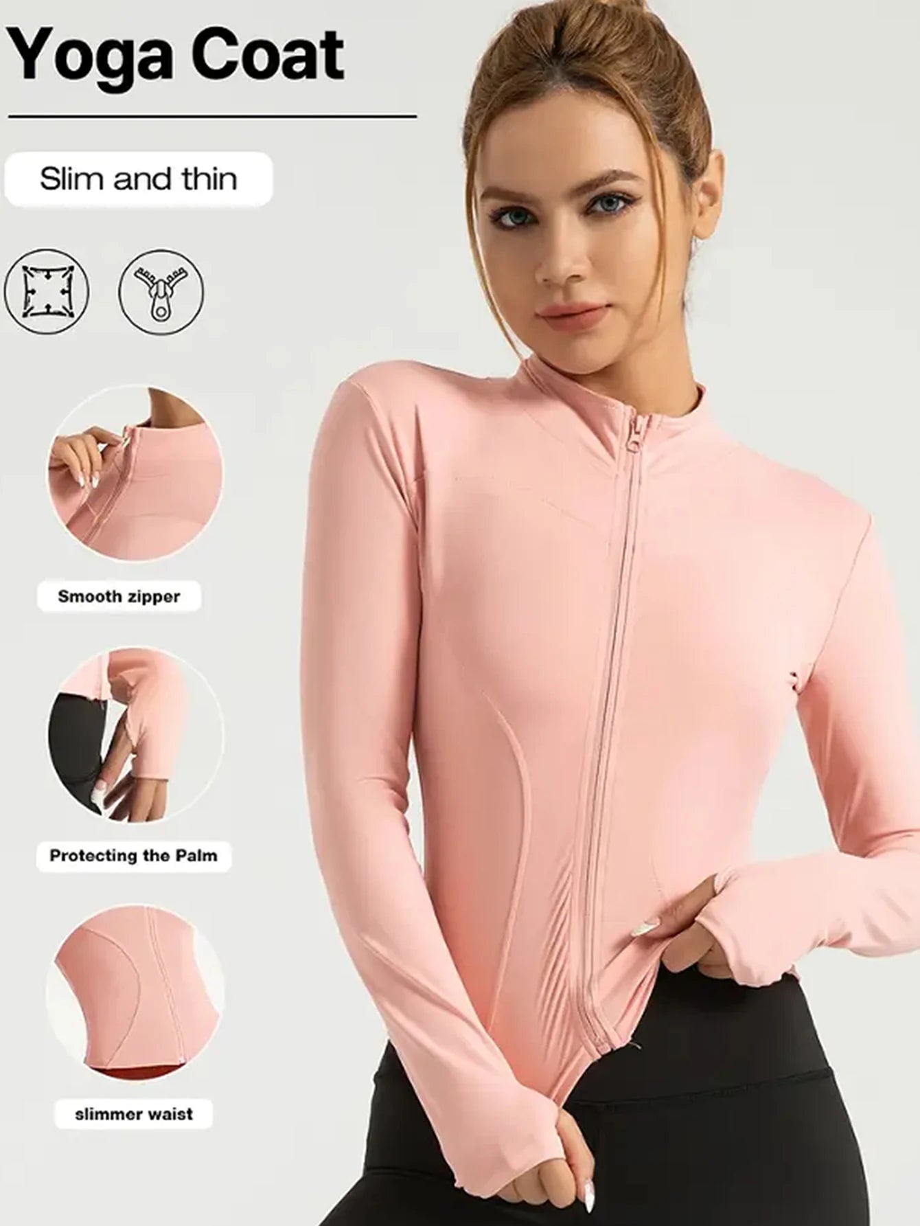 Damen Fitness Jacke – Enganliegend, UV-Schutz & schnelltrocknend