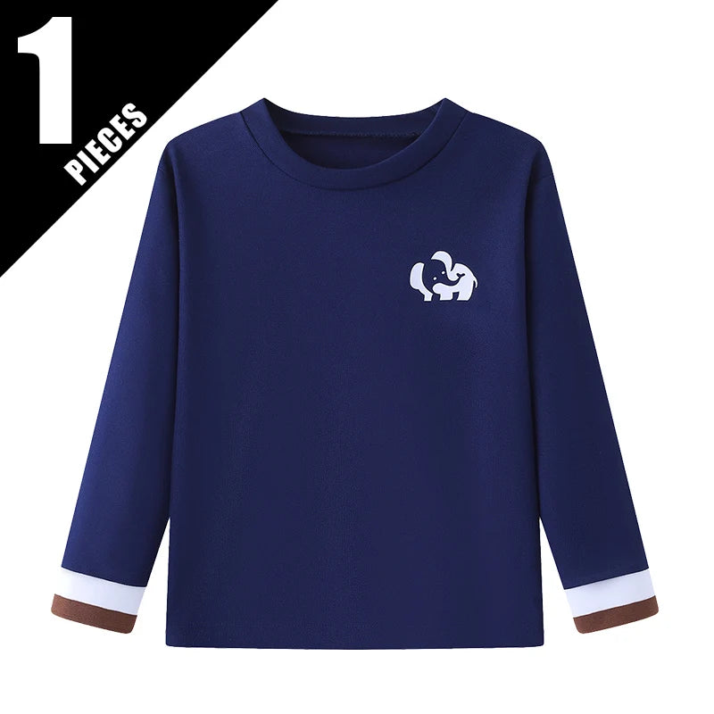 Kinder Langarm-Shirt Unisex | 1er oder 3er-Set, Rundhals, Herbst/Winter