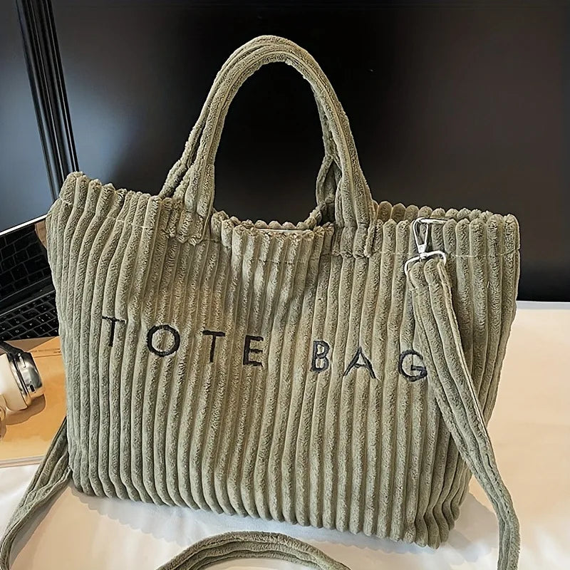 Damen Canvas Tote Bag – Retro-Style, Großes Fassungsvermögen