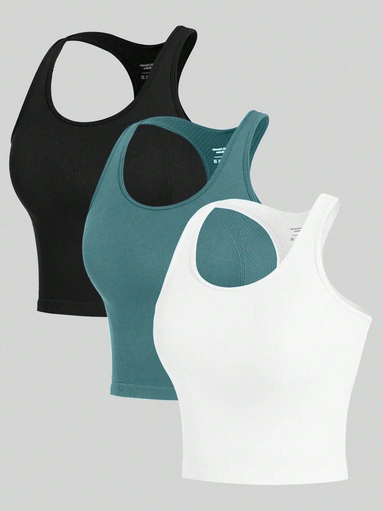 Damen 3-teiliges Yoga-Set – Nahtlos, Atmungsaktiv & Schnelltrocknend | Crop Top, Sport-BH & Leggings