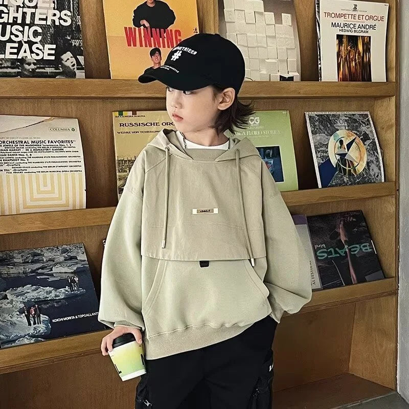 Jungen Kapuzen-Sweatshirt | Locker, Casual, Langarm, Herbst/Frühling, 5–14 Jahre