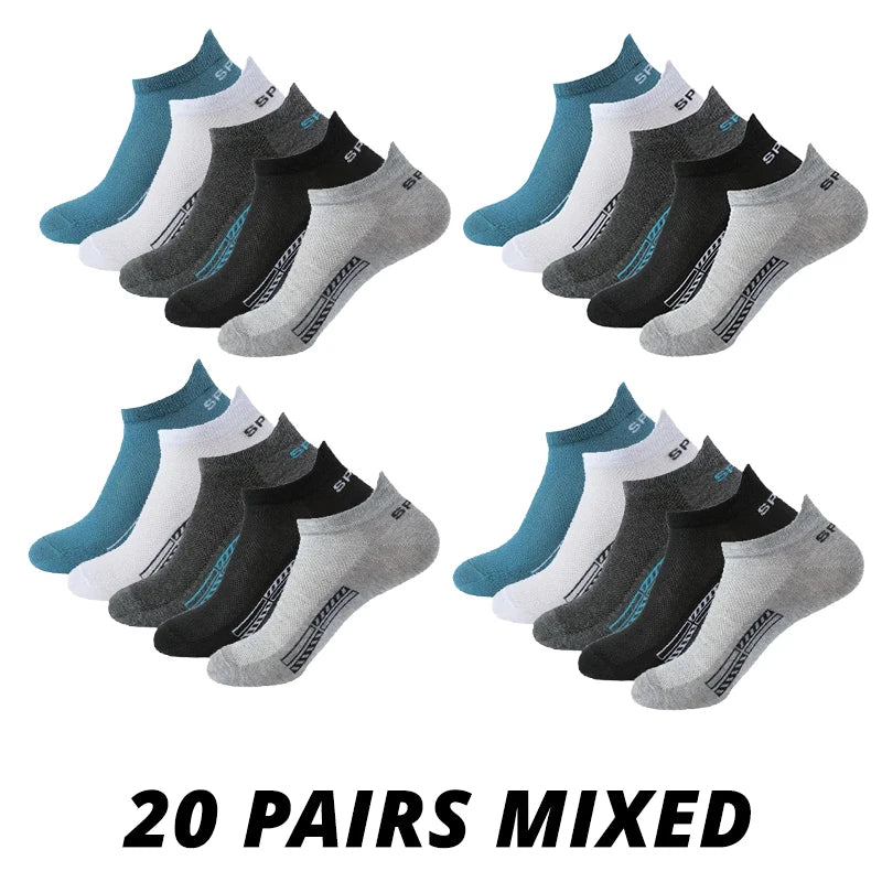 Herren Sport-Socken – Dünn, atmungsaktiv, im Set (5/10/20 Paar)