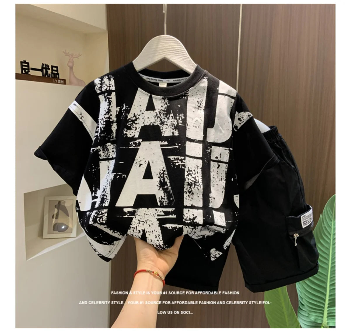 Jungen 2-teiliges Sport-Set – Shirt & Shorts im Korean Style