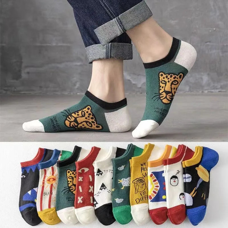 Ankle Socks 10er-Pack – Bunte Cartoon-Motive, Unisex