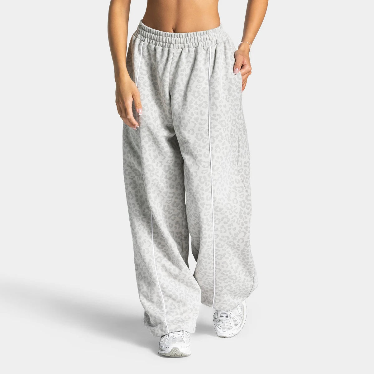 Damen Yoga Pants – Leoparden-Print, Wide Leg, Butt Lifting