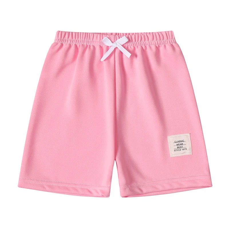 Kinder Shorts Unisex | Einfarbig, Kordelzug, Elastikbund, Sommer, 100–150 cm