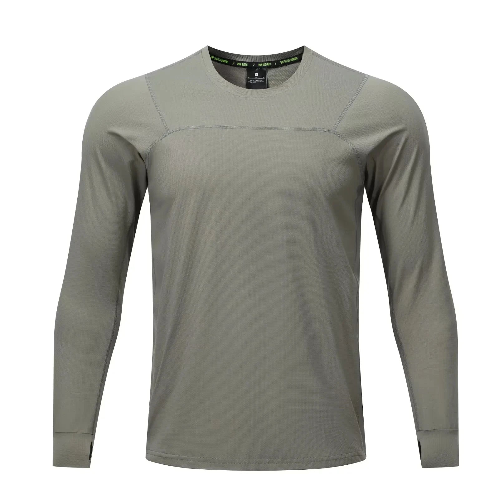Herren Langarm Laufshirt – Schnelltrocknend, Loose Fit | Daumenloch & Tasche | Marathon, Outdoor | M–3XL (Asian Size)