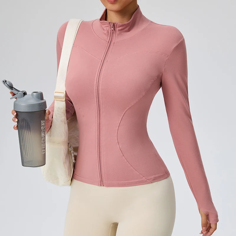 Damen Fitness Jacke – Enganliegend, UV-Schutz & schnelltrocknend