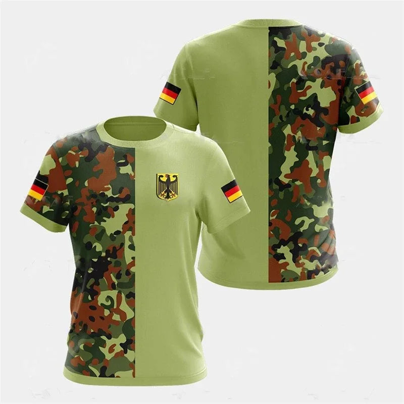 Herren Sport-T-Shirt mit Deutschlandfahne – 3D-Retro-Design, atmungsaktiv & schnelltrocknend