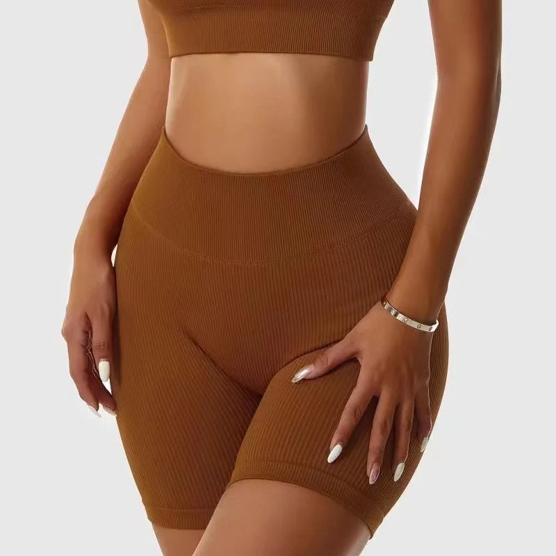 Damen Nahtlose Sport-Shorts – High Waist, Push-Up, Yoga & Radfahren