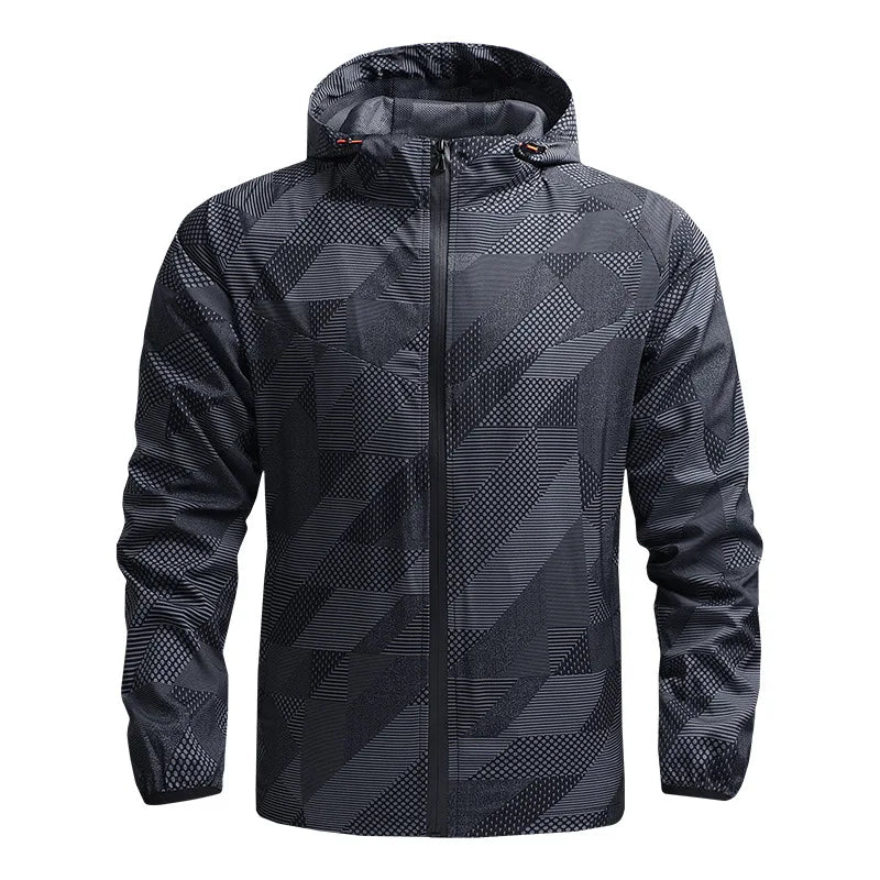Herren Laufjacke mit Kapuze – Atmungsaktiv | Fitness, Joggen & Tennis | Weich & Leicht