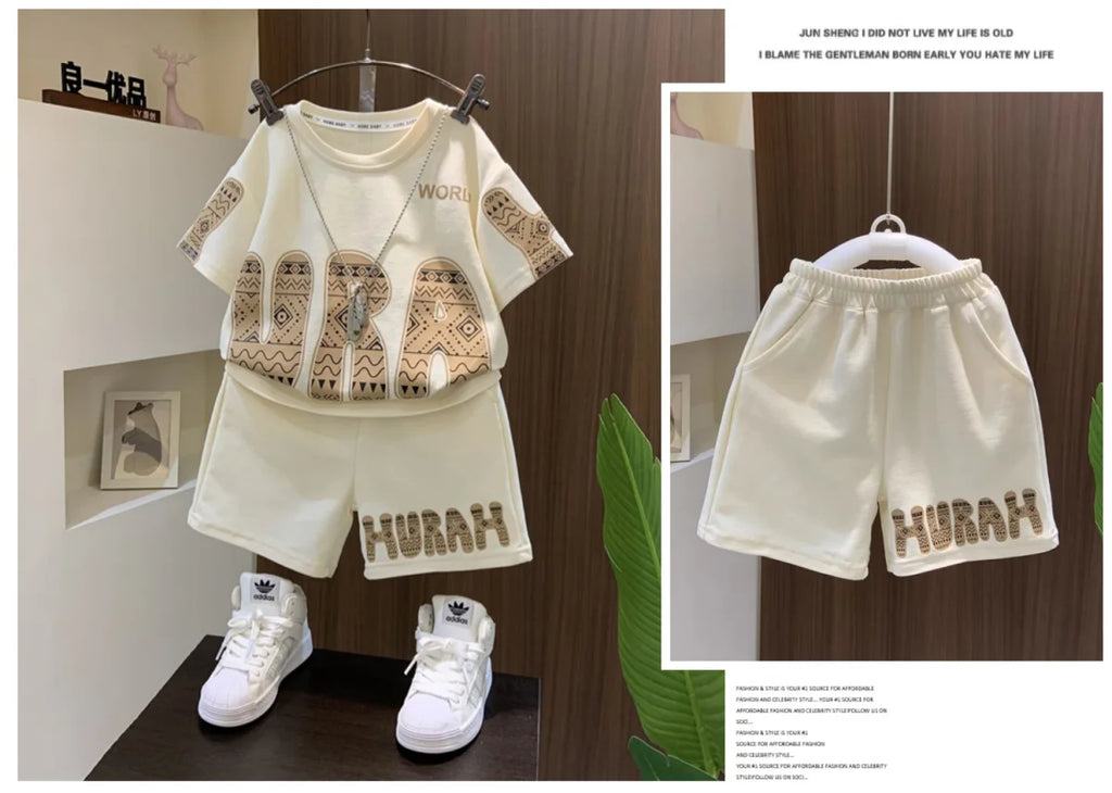 Jungen 2-teiliges Sport-Set – Shirt & Shorts im Korean Style