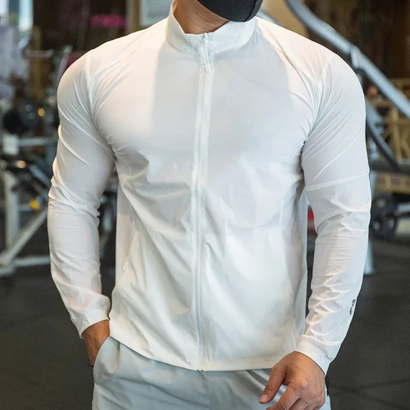 Herren Laufjacke – Elastisch, atmungsaktiv & schnelltrocknend | Kompressions-Oberteil für Gym, Laufen & Radfahren | XS–3XL