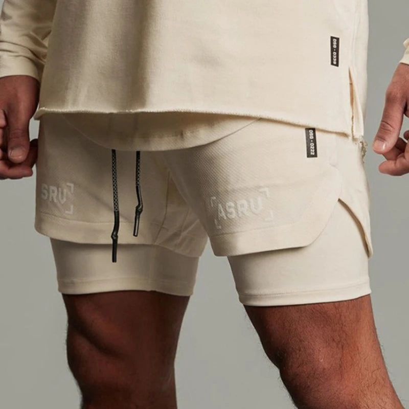 Herren 2-in-1 Sport-Shorts – Schnelltrocknend, Doppellagig, Gym & Laufen