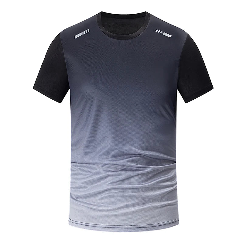 3-teiliges Herren Sportset – Kurzarm, Shorts & Hose | Farbverlauf, schnelltrocknend, UV-Schutz | S–XXL