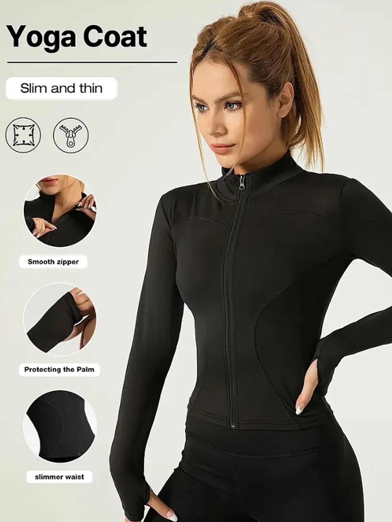 Damen Fitness Jacke – Enganliegend, UV-Schutz & schnelltrocknend