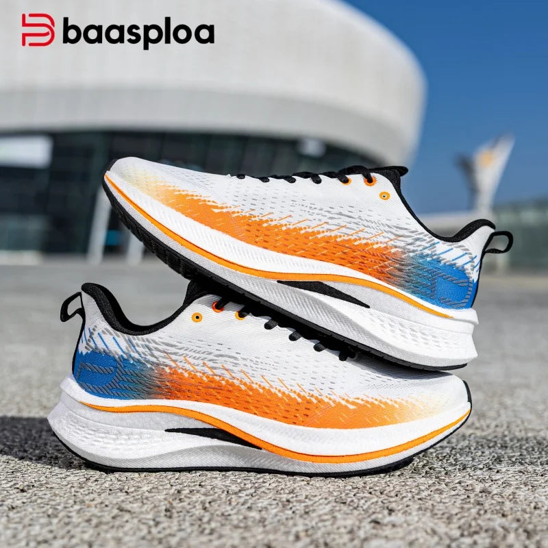 Baasploa Herren Profi-Laufschuhe – Carbonplatte, Rutschfest & Ultraleicht für Marathon