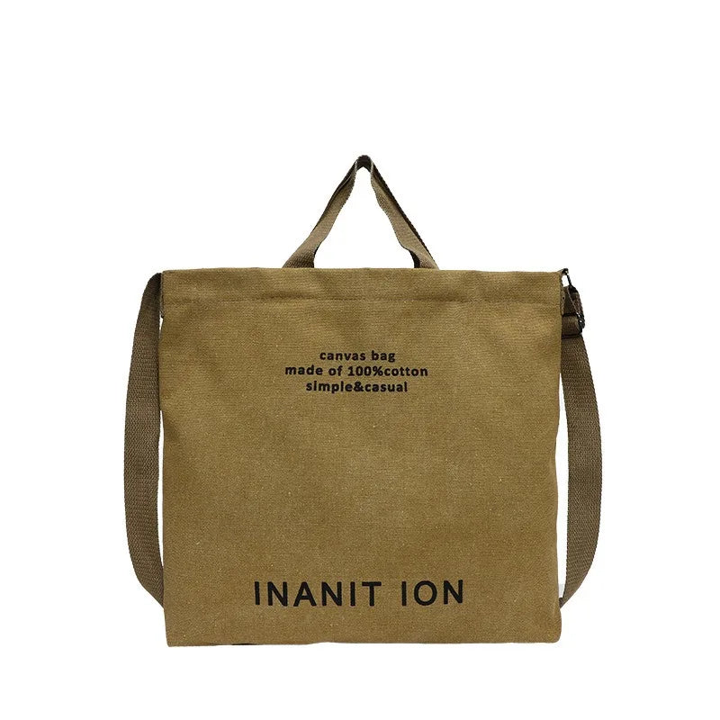 Canvas Messenger Bag – Japanischer Stil, Unisex, Großes Fassungsvermögen