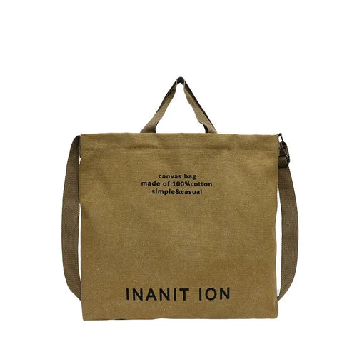 Canvas Messenger Bag – Japanischer Stil, Unisex, Großes Fassungsvermögen