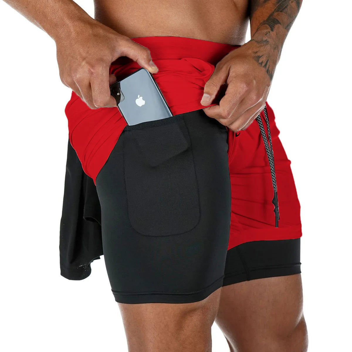 LaufWerk TrailShorts Camo – 2-in-1 Running & Fitness Shorts für Herren