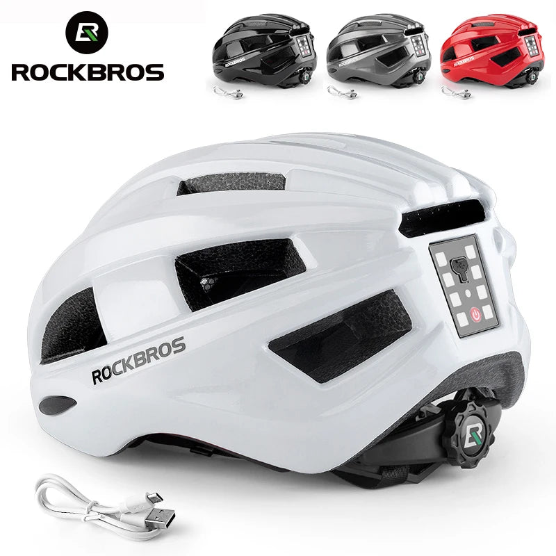 ROCKBROS Fahrradhelm mit USB-Rücklicht ZK-013 – Ultraleicht EPS PC, MTB & Rennrad, 55–60 cm