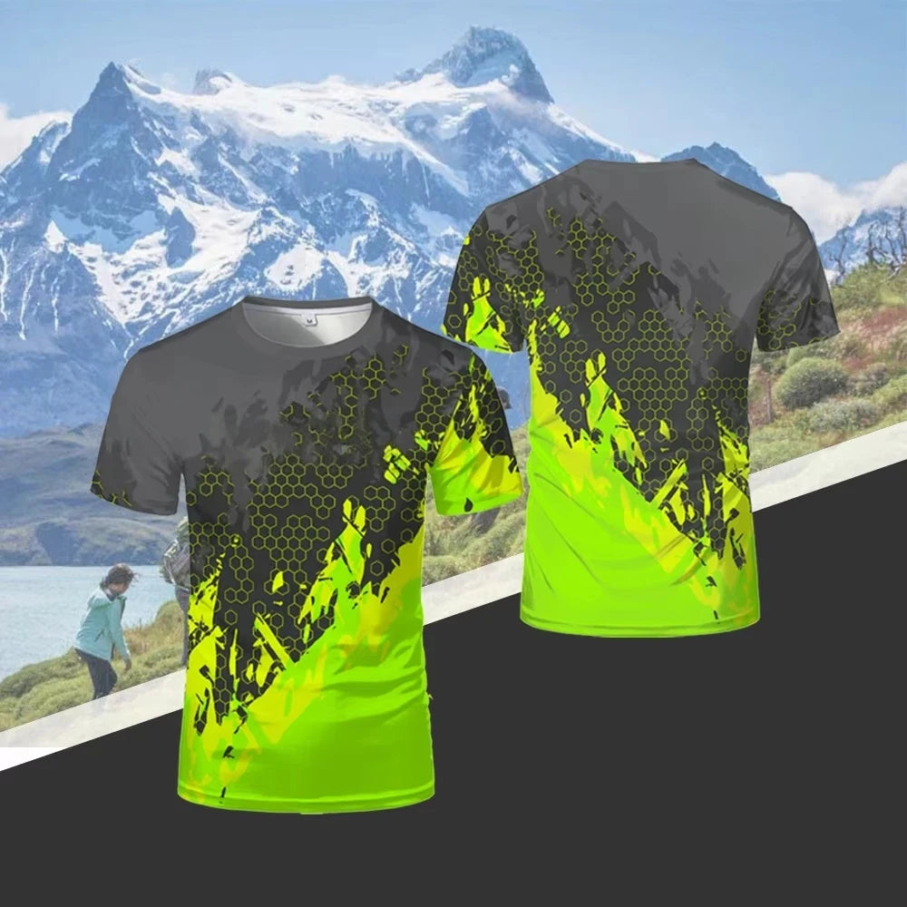 Herren Outdoor T-Shirt mit 3D-Druck – Wandern, Laufen, Klettern | Drifit Kurzarm