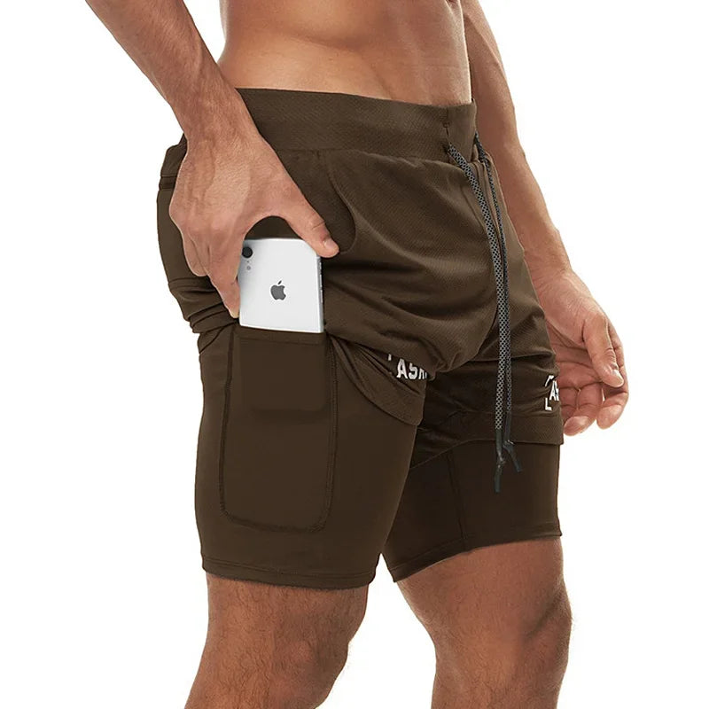 Herren 2-in-1 Sport-Shorts – Schnelltrocknend, Doppellagig, Gym & Laufen