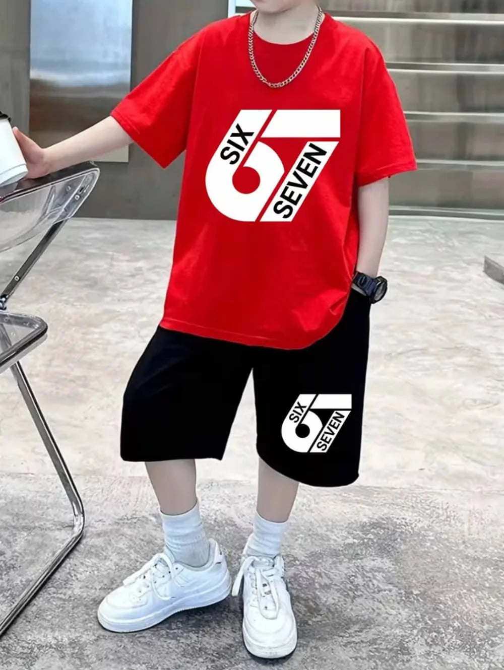 Kinder 3D-Print Set – T-Shirt & Shorts