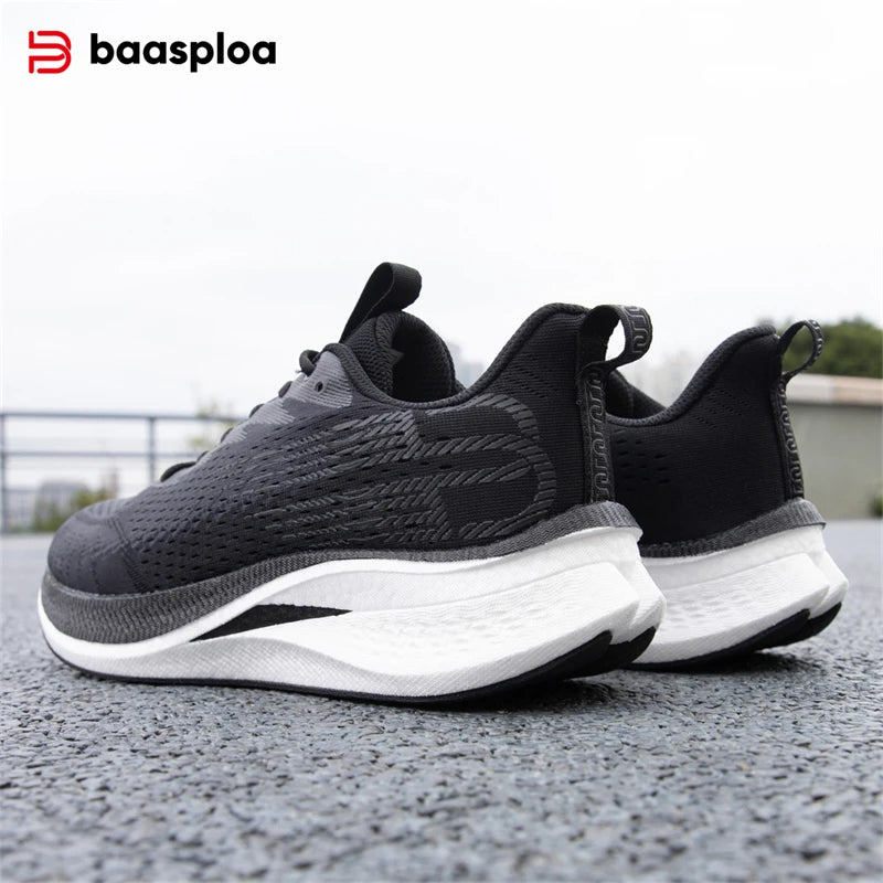 Baasploa Herren Profi-Laufschuhe – Carbonplatte, Rutschfest & Ultraleicht für Marathon