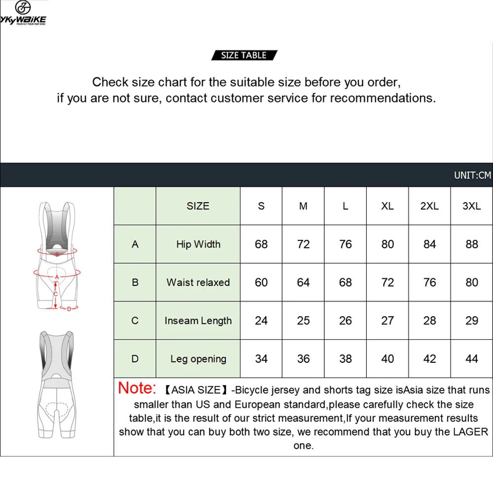 YKYWBIKE Herren Bib Shorts – Gepolsterte Radhose für MTB & Rennrad