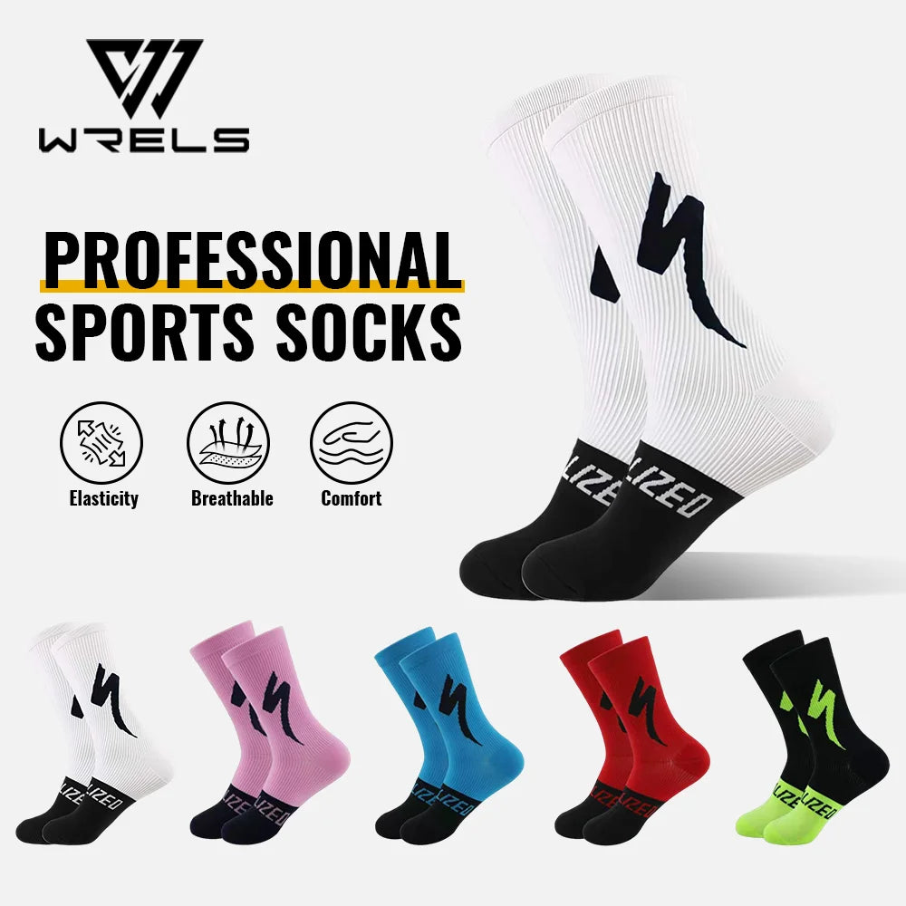WRELS Sportsocken Herren & Damen – Rutschfest, Gepolstert & Kompression | Laufen, Radfahren, Wandern & Fußball | 1, 2 oder 3 Paar