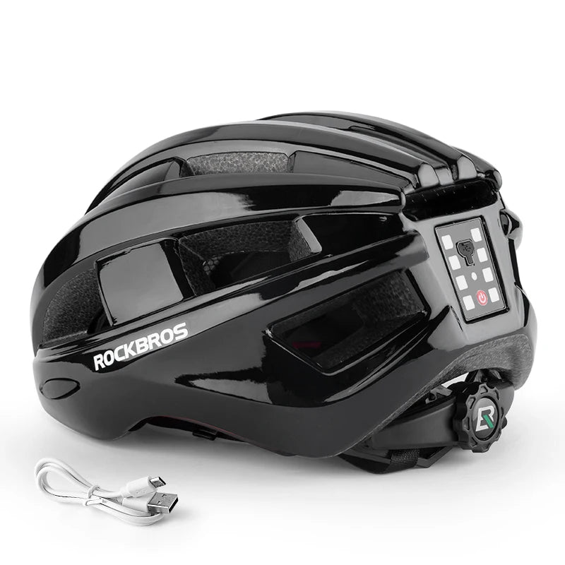 ROCKBROS Fahrradhelm mit USB-Rücklicht ZK-013 – Ultraleicht EPS PC, MTB & Rennrad, 55–60 cm