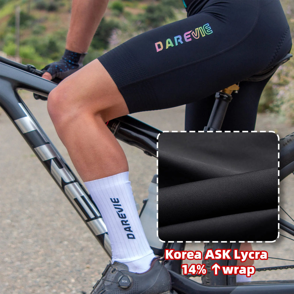 DAREVIE Cycling Bib Shorts Seamless 4.0 – Herren Trägerhose mit Italian Elastic Interface Pad & Diamond Leg Gripper