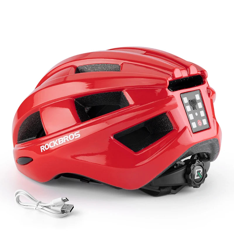 ROCKBROS Fahrradhelm mit USB-Rücklicht ZK-013 – Ultraleicht EPS PC, MTB & Rennrad, 55–60 cm