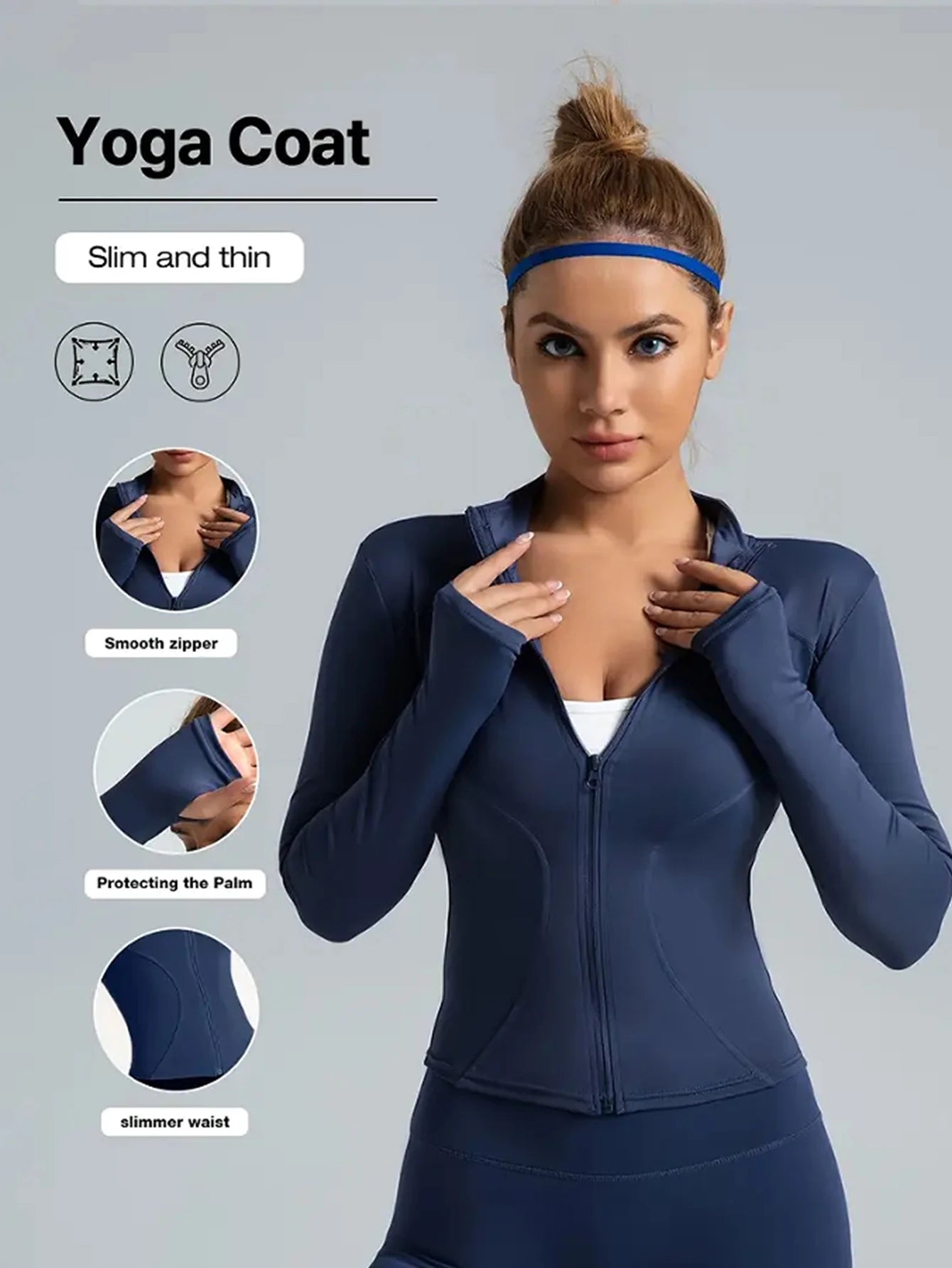 Damen Fitness Jacke – Enganliegend, UV-Schutz & schnelltrocknend