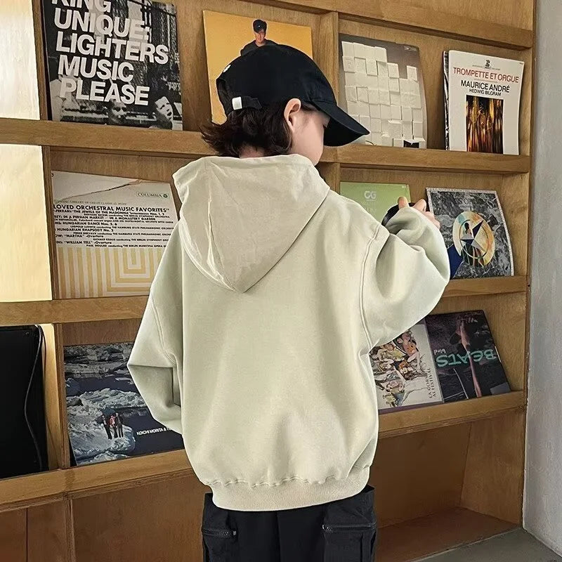 Jungen Kapuzen-Sweatshirt | Locker, Casual, Langarm, Herbst/Frühling, 5–14 Jahre