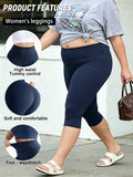 Damen Plus Size Capri Leggings – High Waist, Tummy Control, Größen 0XL–5X