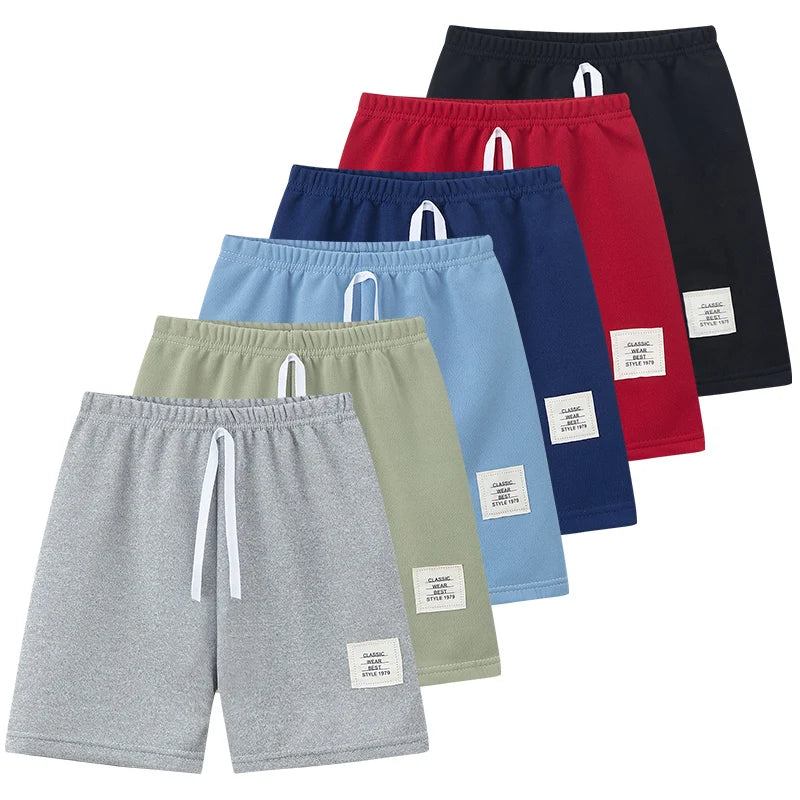 Kinder Shorts Unisex | Einfarbig, Kordelzug, Elastikbund, Sommer, 100–150 cm