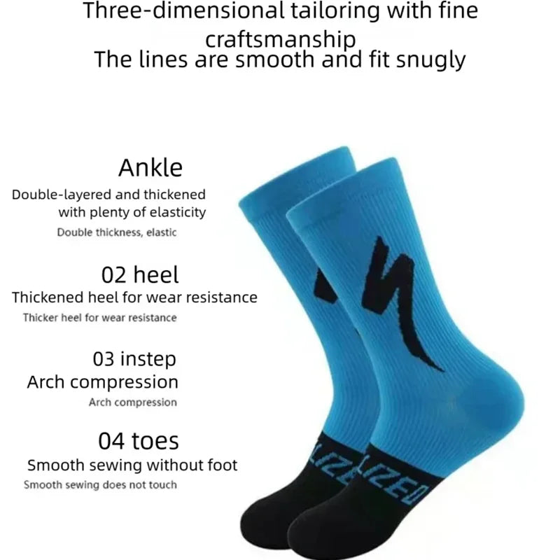 WRELS Sportsocken Herren & Damen – Rutschfest, Gepolstert & Kompression | Laufen, Radfahren, Wandern & Fußball | 1, 2 oder 3 Paar