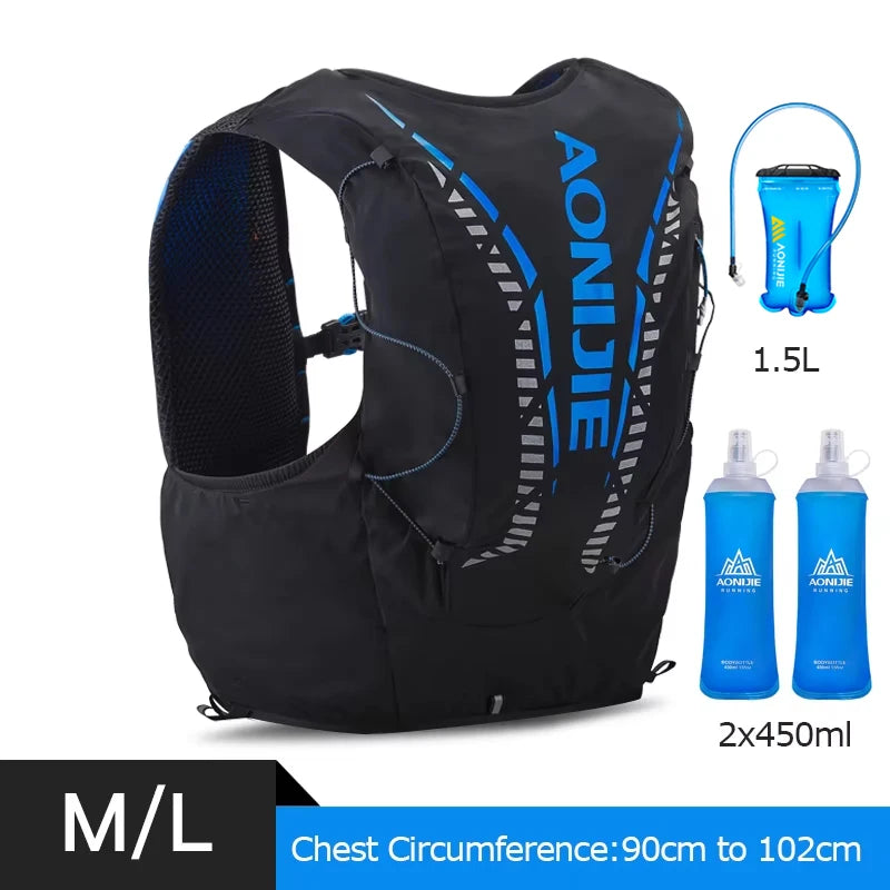 AONIJIE C962 Hydrationsweste 12L – Trailrunning, Wandern & Marathon | Softflask & Trinkblase | Unisex