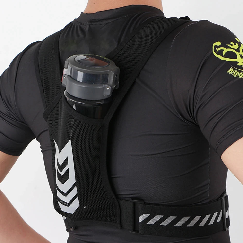 Reflektionsweste mit Handytasche & Schlüsselfach | Verstellbar für Damen & Herren – Laufen, Joggen, Gym