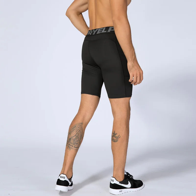 Herren Kompressions-Shorts mit Tasche | Schnelltrocknend für Laufen, Gym & Fitness