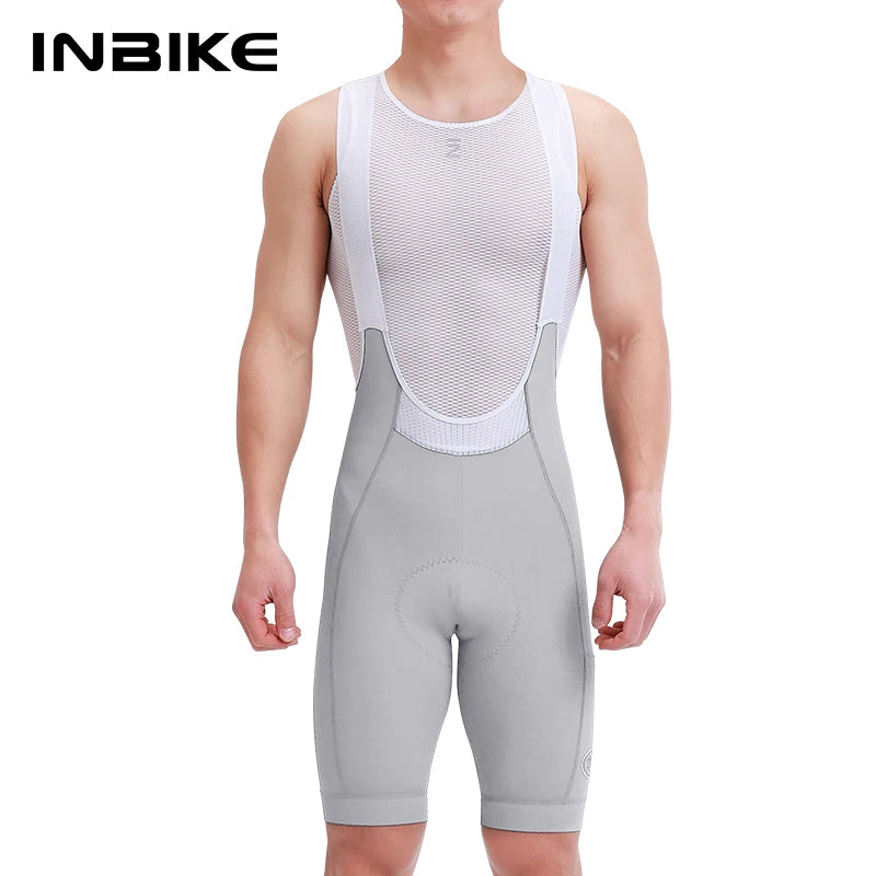 INBIKE 2025 Herren Fahrrad-Trägerhose – High-Waist, atmungsaktiv, mit Seitentaschen