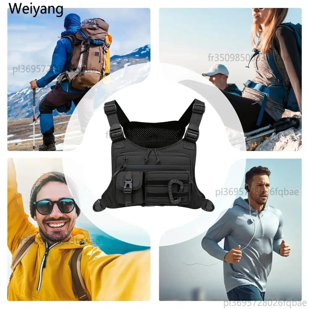 Outdoor Brusttasche – Diebstahlsicher, Wasserdicht & Verstellbar | Hiking, Running & Reisen