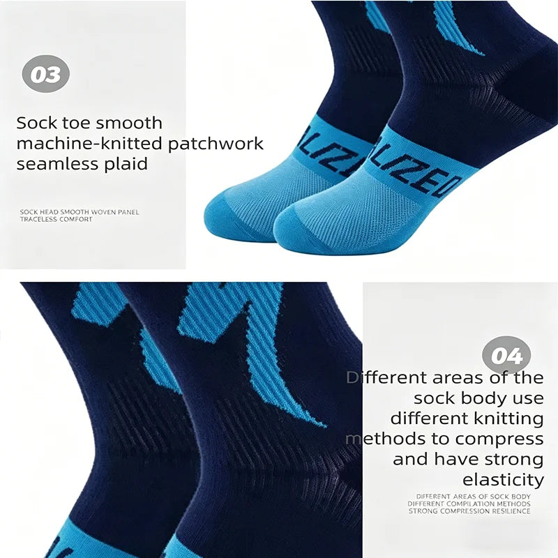 WRELS Sportsocken Herren & Damen – Rutschfest, Gepolstert & Kompression | Laufen, Radfahren, Wandern & Fußball | 1, 2 oder 3 Paar