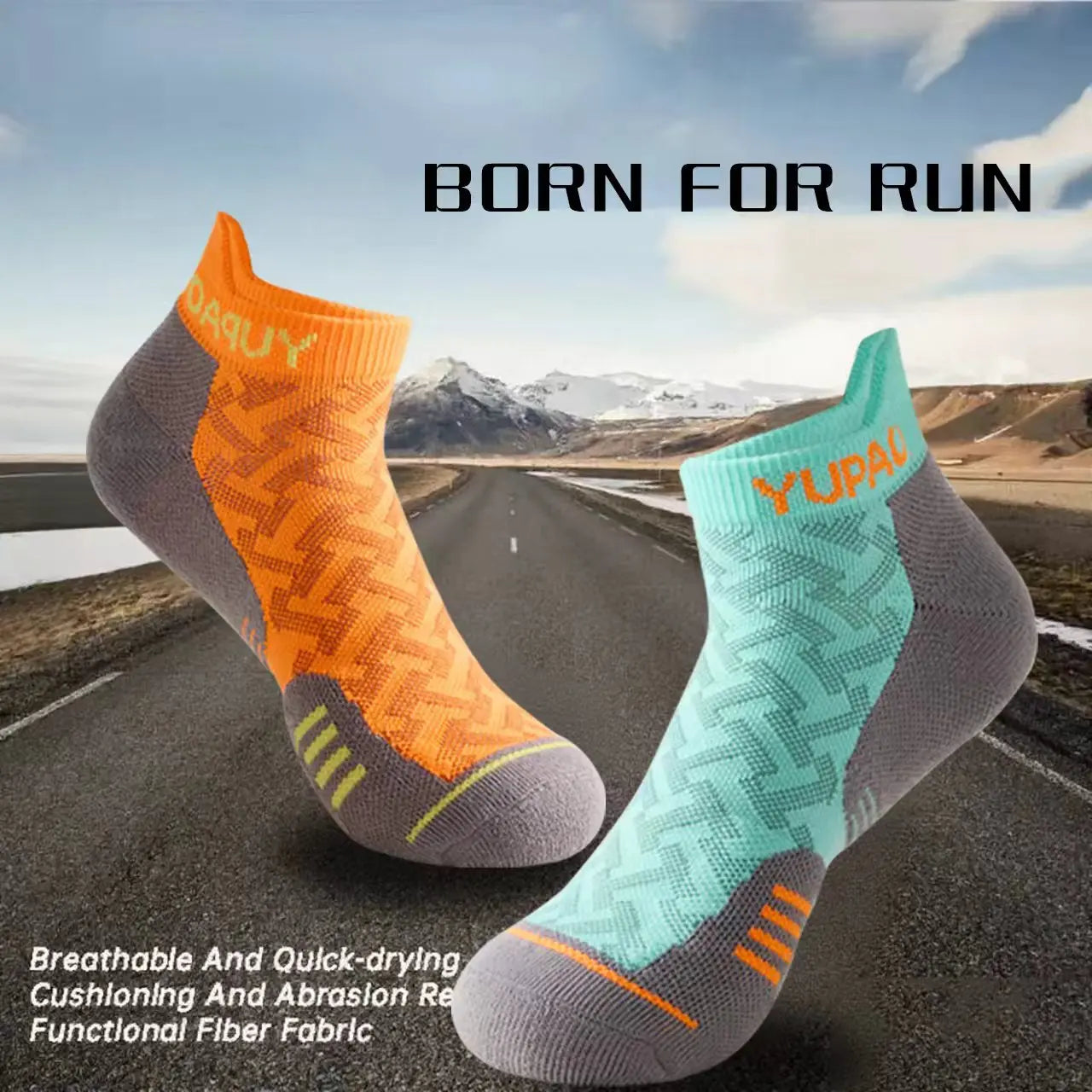 Marathon Laufsocken – Gepolstert, Knöchelhoch, schnelltrocknend | 1 oder 3 Paar | Unisex | EUR 38–44