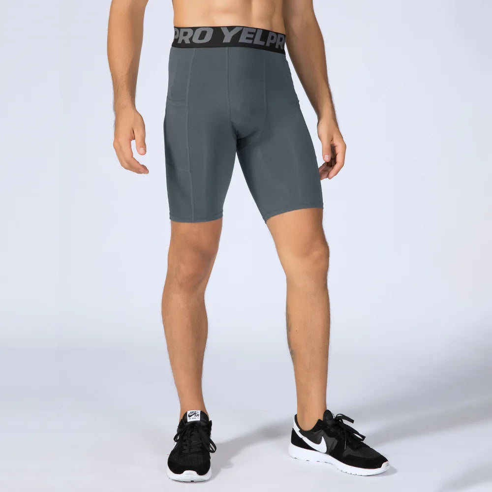 Herren Kompressions-Shorts mit Tasche | Schnelltrocknend für Laufen, Gym & Fitness