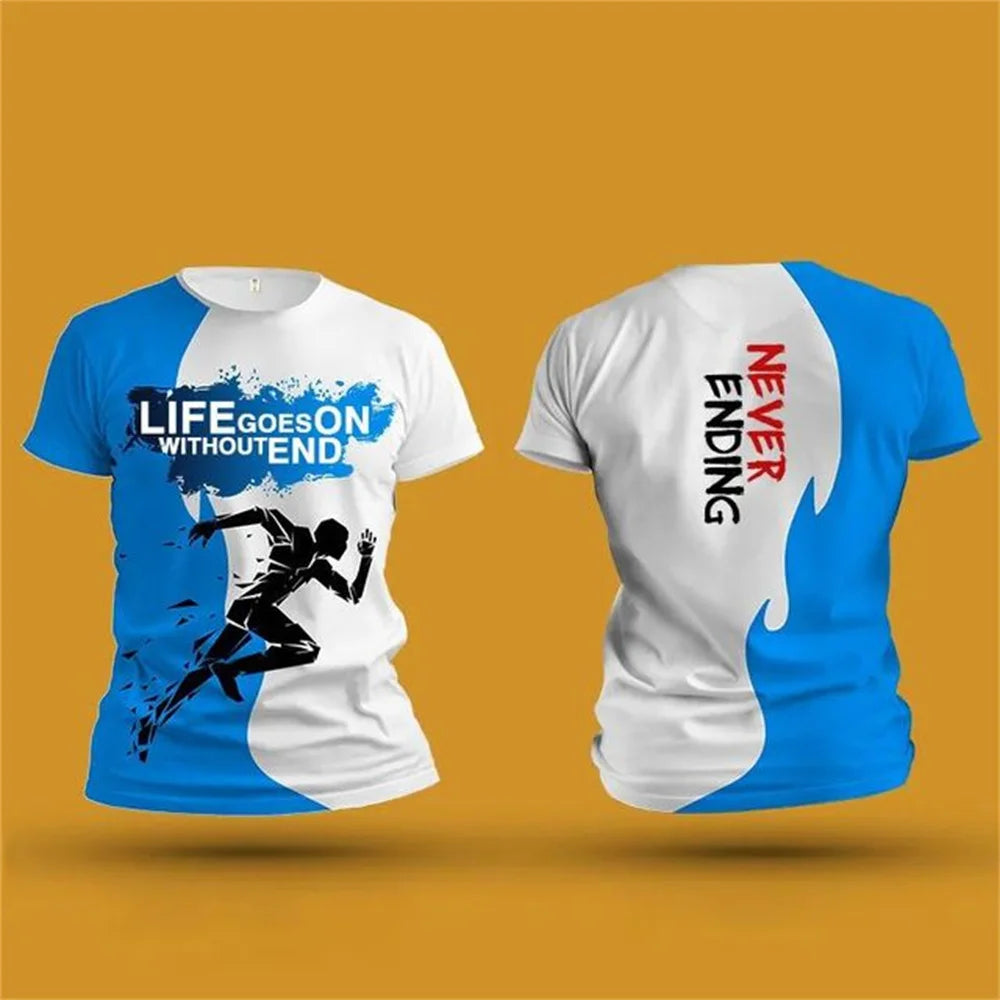 Herren 3D-Print Lauf-T-Shirt – Atmungsaktives Schnelltrocknend Gym Top